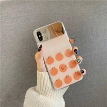 鏡面小橘子 IPHONE 手機殼  / 補妝超方便  