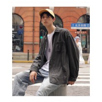 韓版休閒男襯衫 燈心絨基本款色系翻領襯衫  M -2XL