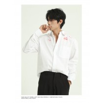 男裝 性感紅唇印寬鬆百搭休襯衫  M-XL